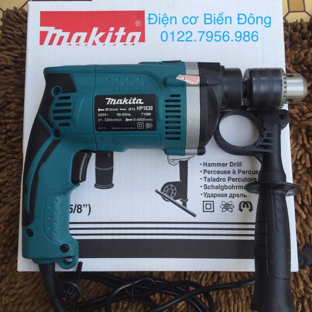 🔥FREESHIP🔥Tặng kèm đầy đủ thướt đo, khóa khoan Máy khoan bê tông MAKITA HP1630 khoan bê tông, sắt, tường, gỗ tôn bắn vít