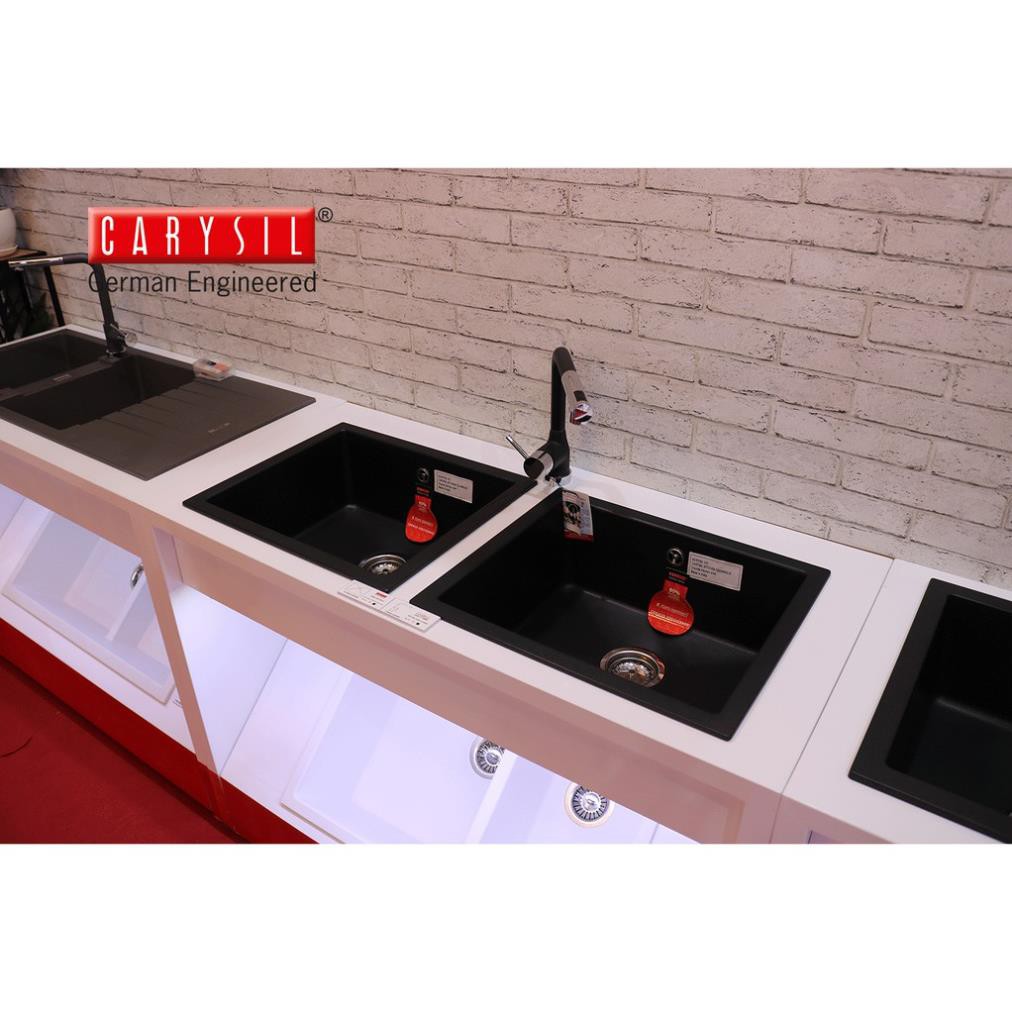 Chậu Rửa Bát Đơn CARYSIL Bằng Đá Granite - SAA1-03 Màu Đen - 560x510mm