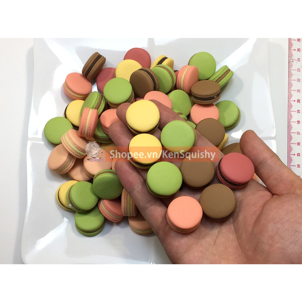 Charm Bánh Macaron Kem Ngẫu Nhiên Nguyên Liệu Trí Slime / Ốp Điện Thoại