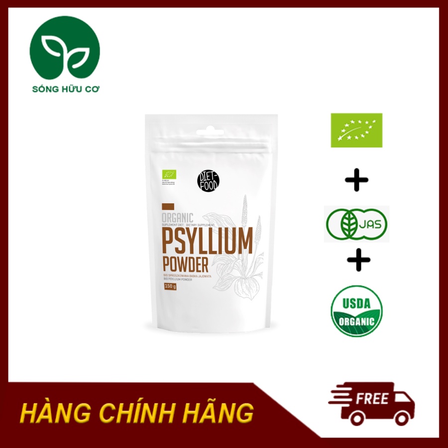 Bột vỏ hạt mã đề hữu cơ 150g Diet Food Organic Psyllium Powder Bổ Xung Chất Xơ