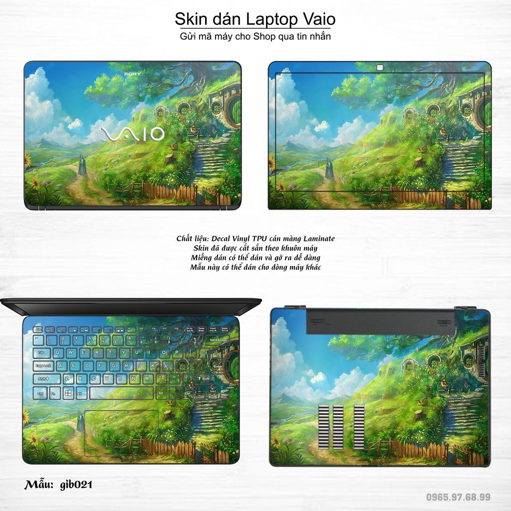 Skin dán Laptop Sony Vaio in hình Ghibli anime (inbox mã máy cho Shop)