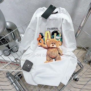 Áo Phông Form Rộng Tay Lỡ, Áo Thun Chùm Mông Gấu Back Chất Mát