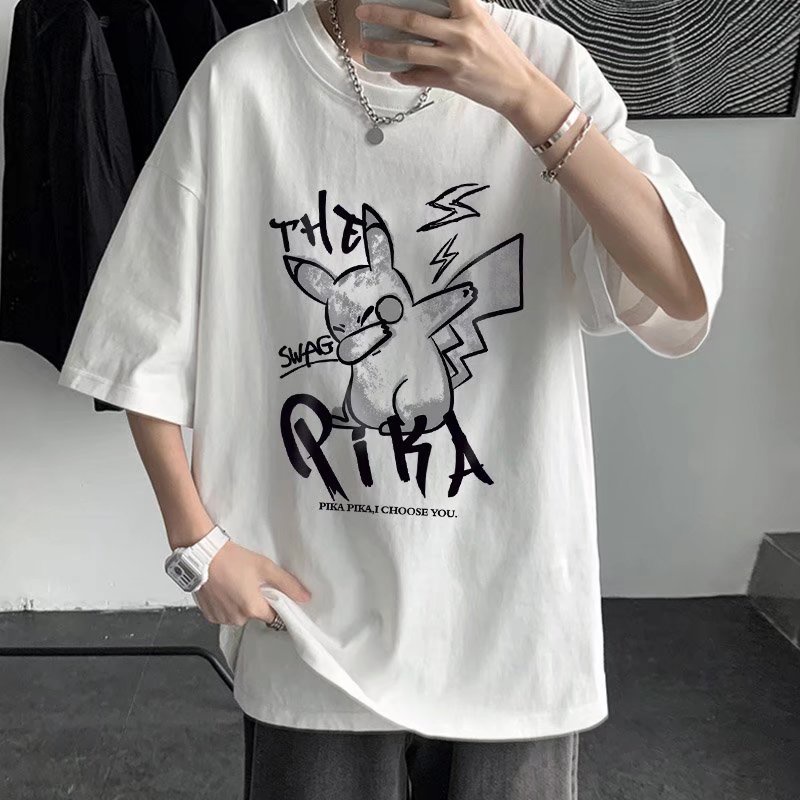 Áo Thun Tay Ngắn Cổ Tròn In Hình Hoạt Hình Dành Cho Nam size M-8XL