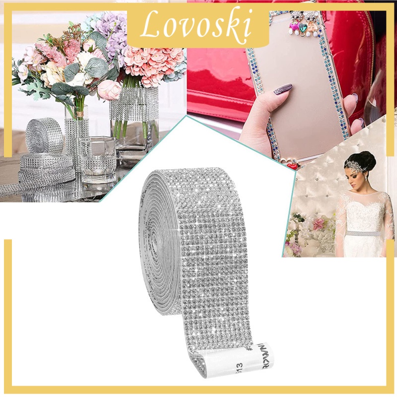 Cuộn Dây Ruy Băng Đính Đá Giả Kim Cương Tự Dính 1.4cm Dùng Trang Trí Xe Hơi DIY