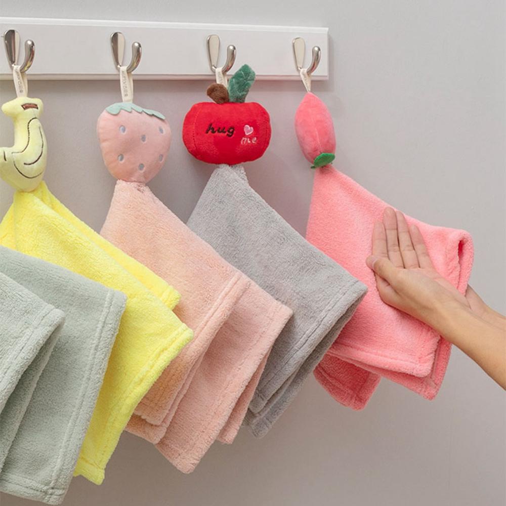 Khăn Lau Tay / Chén Dĩa Bằng Vải Lông Cừu San Hô Khô Nhanh Có Móc Treo