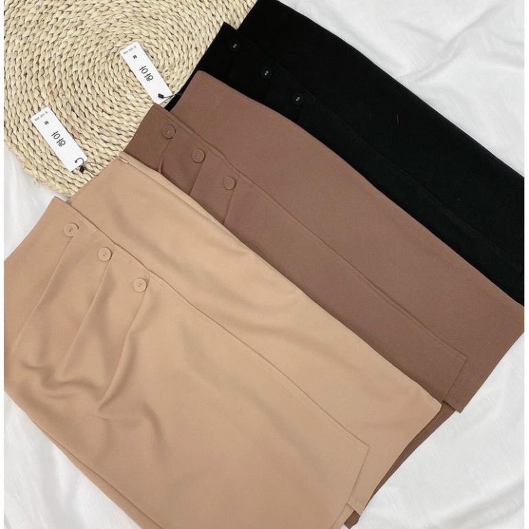 Chân váy công sở siêu tôn dáng phối cúc bọc_CV233