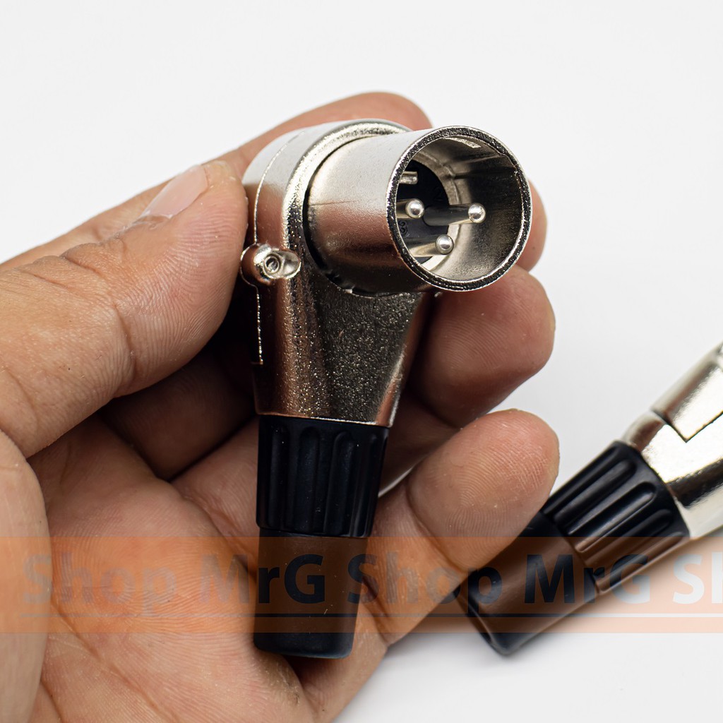 Jack Canon Đực Cái Cong Chữ L (XLR male, XLR female) - MrG