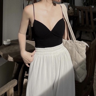 [Ảnh thật] Áo bra gân có mút xẻ V summer