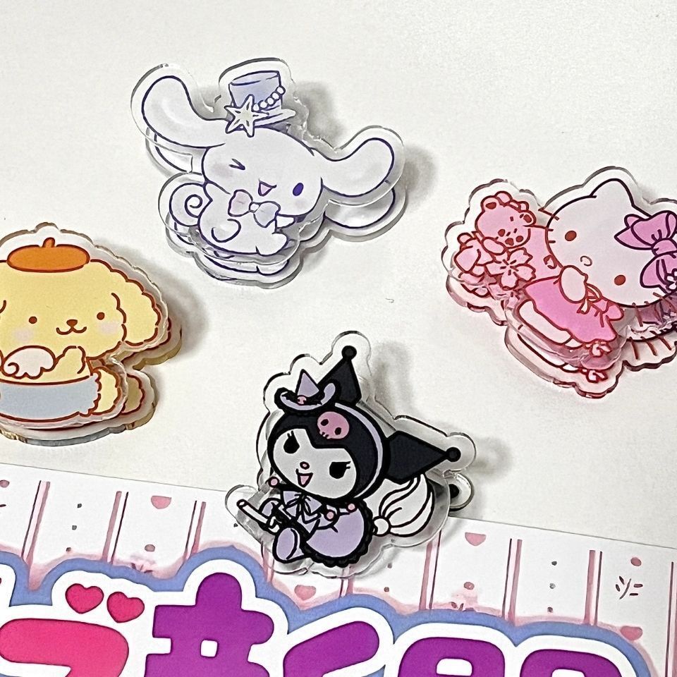 Kẹp Giấy Ghi Chú Bằng Acrylic Họa Tiết Hoạt Hình Dễ Thương