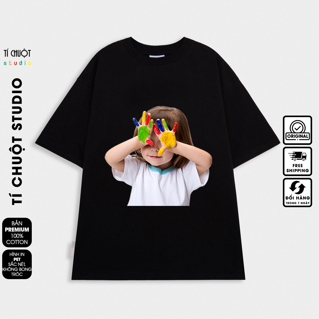 Áo thun ADLV Bé nghịch màu nam nữ, Áo phông unisex Acmé de la vie tay lỡ form rộng - Tí Chuột Studio