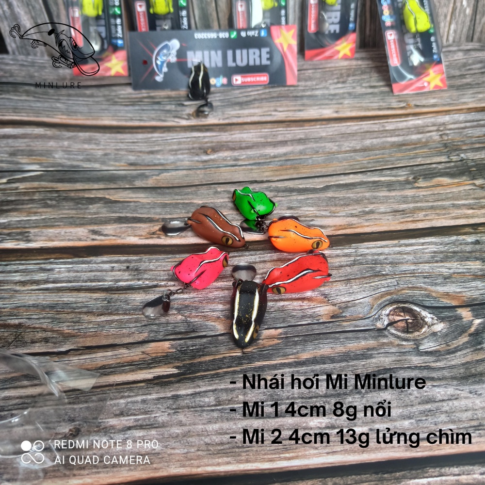 Nhái hơi Minlure Mi1 Mi2 Nổi lửng chìm câu lure cá lóc câu lure cá chuối câu lure cá sộp