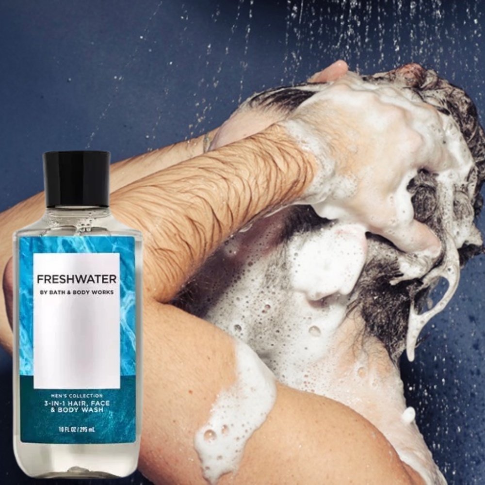 Sữa Tắm Gội Toàn Thân Cho Nam Bath & Body Works Freshwater Hair, Face & Body Wash Lưu Hương Lâu 295ml
