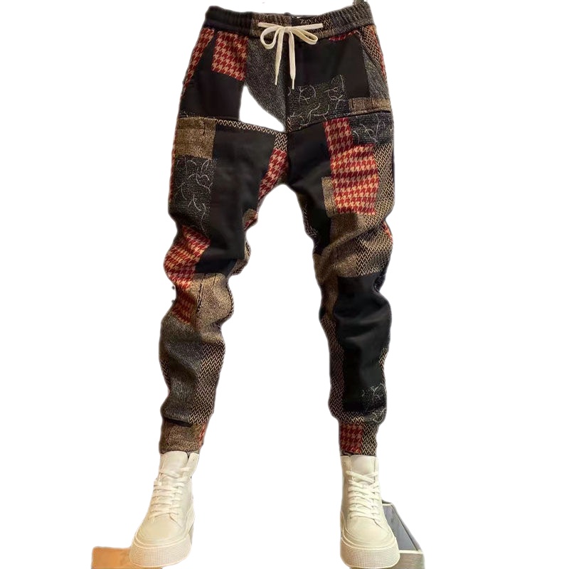 Quần Len Kẻ Sọc Caro Thời Trang Đơn Giản Cho Nam