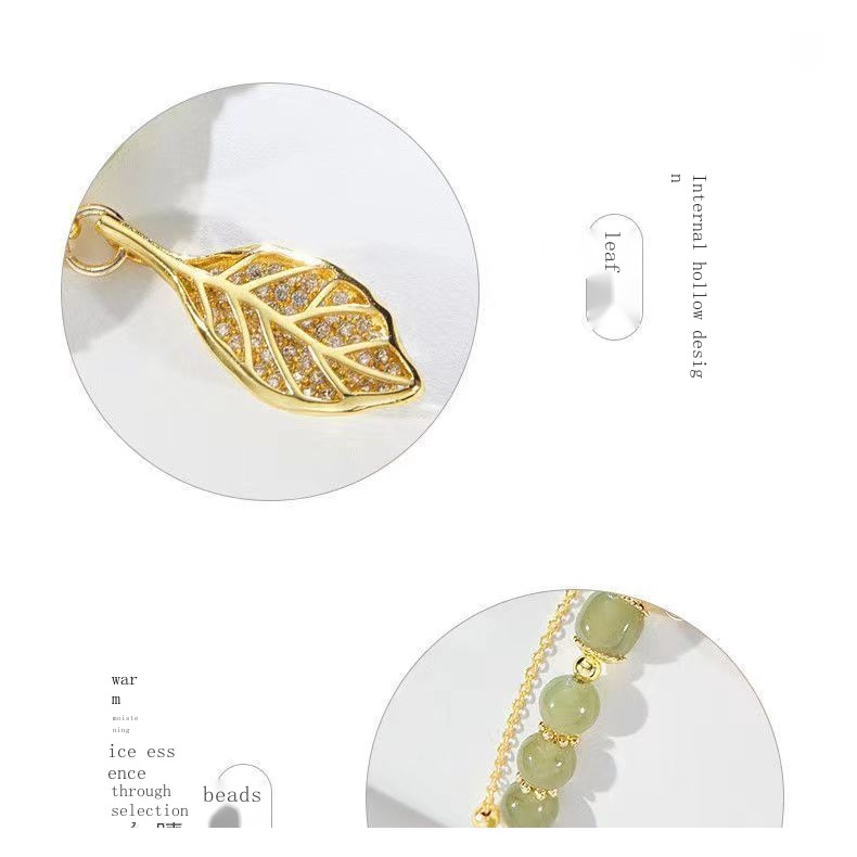 Hetian Yu Vòng Tay Hạt Ngọc Bích Nhẹ Nhàng Không Phai Màu Phong Cách Trung Hoa Sang Trọng Cho Nữ