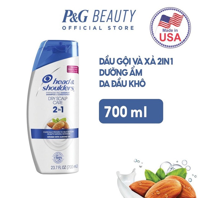 Dầu Gội & Xả 2in1 Head&Shoulders Mỹ nhiều mùi hương 650/700ml
