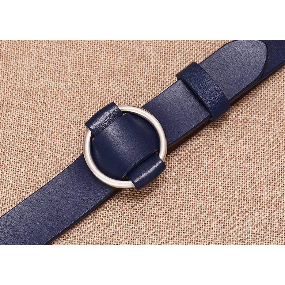Thắt Lưng Da Bò Cao Cấp 2.8Cm Có Khóa Tròn Thời Trang Cho Nữ