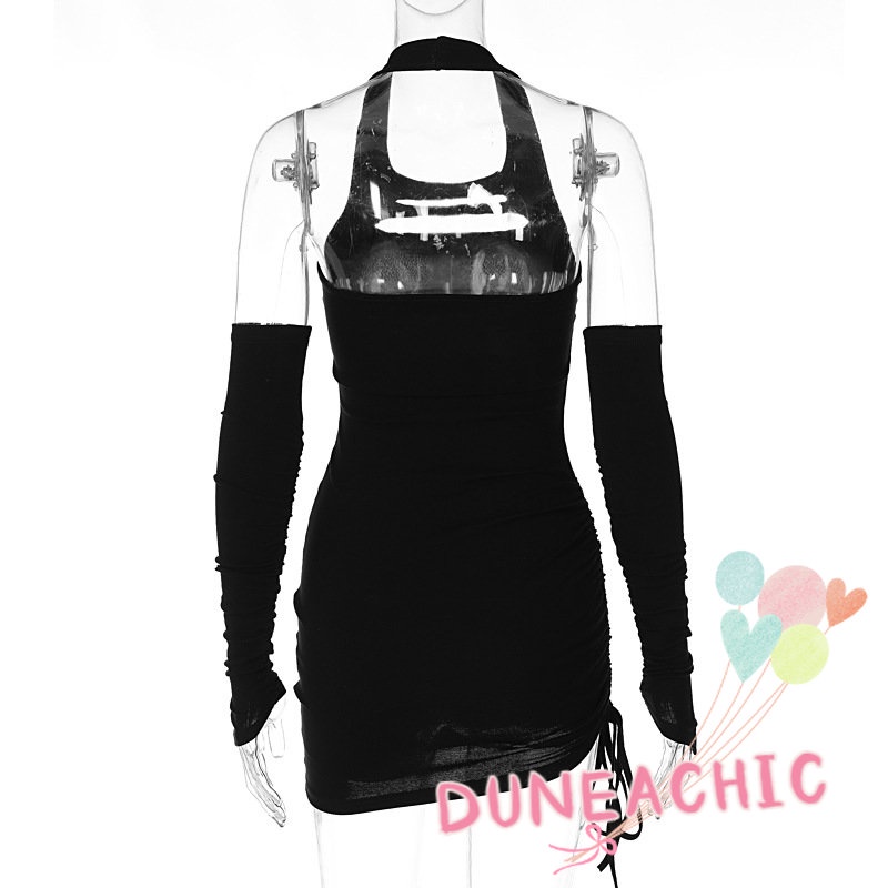 Đầm DUNEA dây rút hở lưng dáng ôm gợi cảm cho nữ