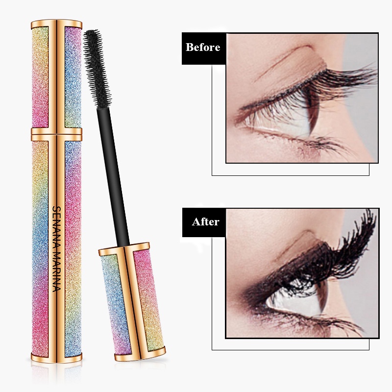 Mascara Sợi Tơ 4D Màu Đen Làm Dày Và Cong Mi Tự Nhiên Cho Nữ