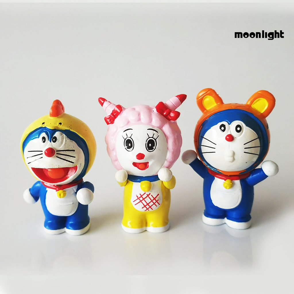 Set 12 Đồ trang trí Đồ Chơi Nhân Vật Hoạt Hình Doraemon Bằng Pvc