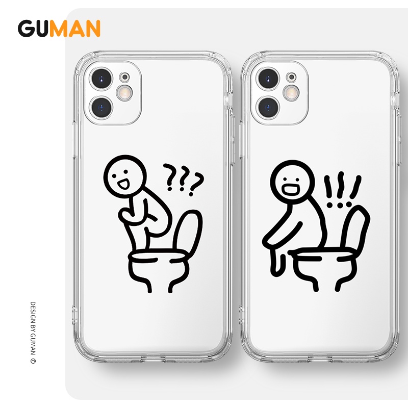 Ốp điện thoại GUMAN chống bẩn cặp đôi dễ thương đẹp cho iPhone 13 12 11 pro max se 2020 x xr xs ip 8 7 plus kute Y1294