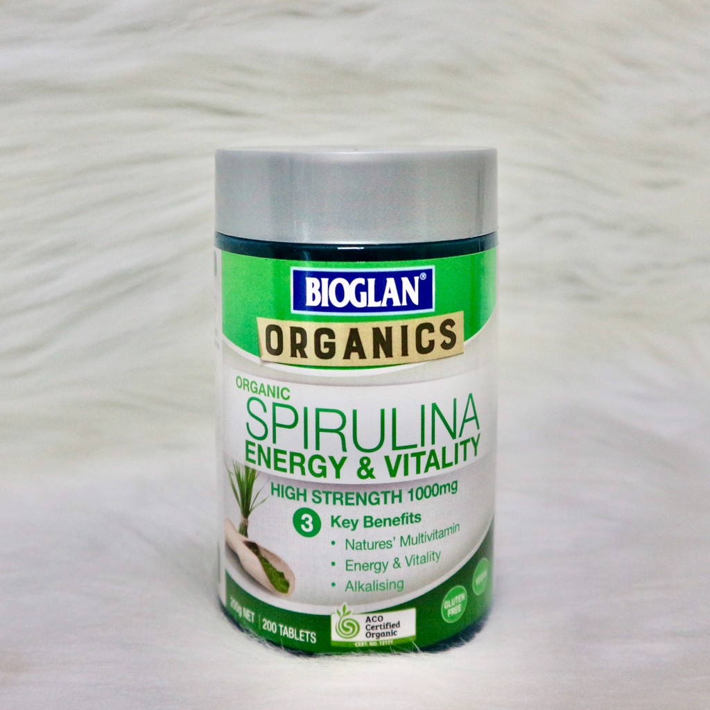 Tảo Spirulina hữu cơ Bioglan Organic 1.000mg 200 viên