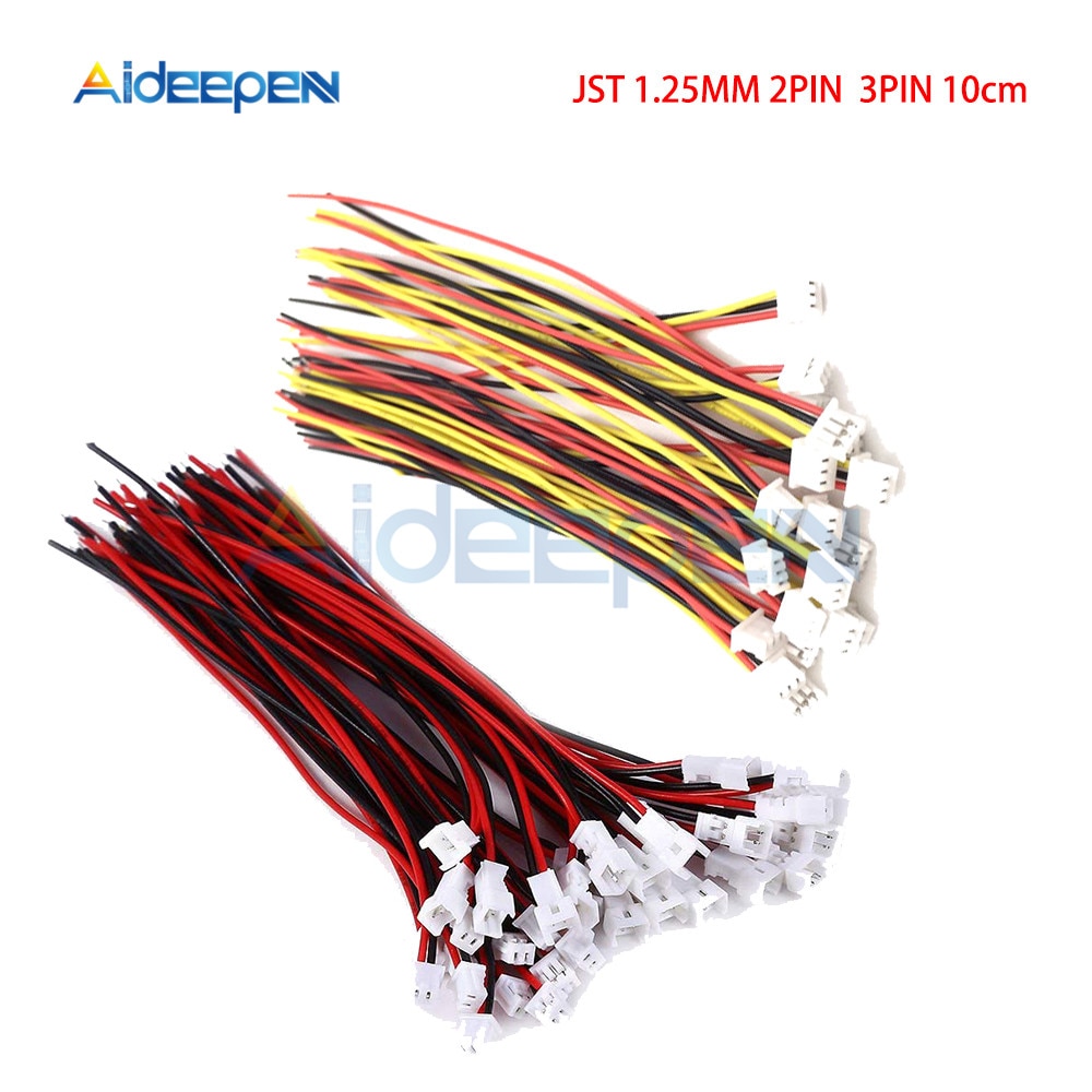 Set 5 Dây Cáp Nối Jst 2pin 3pin 1.25mm Jst 1.25mm Chuyển Đổi Phích Cắm Sang Cổng Cắm 10cm