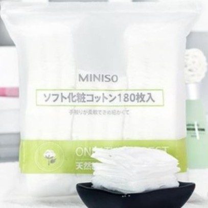 Gói bông tẩy trang 180 miếng Miniso Only The Purest Nhật Bản