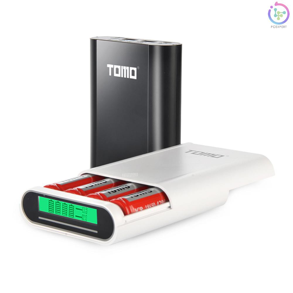 PCER♦TOMO M4 Battery Charger 4*18650 Power Bank External USB Charger with Intelligent LCD Display fo