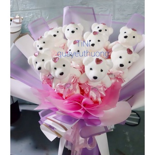 Bó hoa gấu xốp 10 - 11 con