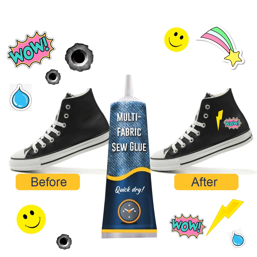 Keo dán cố định vải denim 50ml nhanh khô sử dụng tiện lợi cho quần áo/ đồ da
