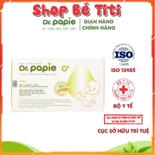 Gạc Rơ Lưỡi Dr Papie Vệ Sinh Răng Miệng Cho Bé, Rơ lưỡi Dr Papie cho bé [ Shop Bé TiTi ]