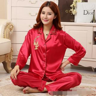 Bộ Đồ Ngủ Tay Dài Bằng Lụa Satin Dành Cho Cặp Đôi