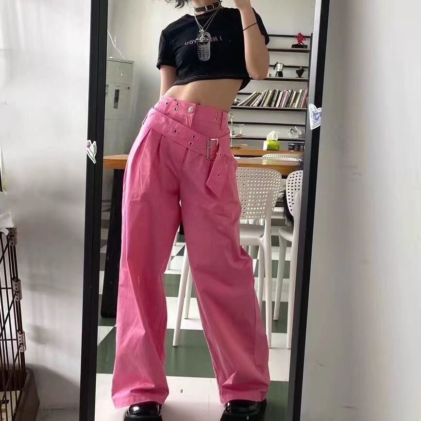 Quần Jeans Nữ Dáng Rộng Phong Cách Retro Cá Tính