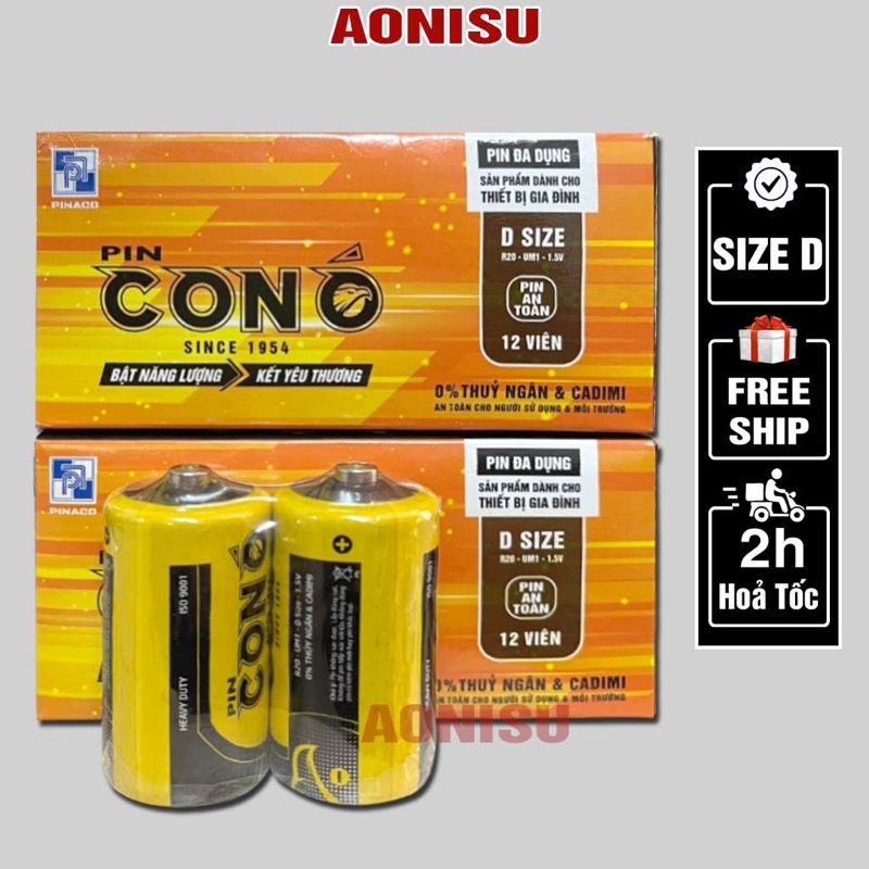 Pin Đại Con Ó Vàng Size Đại 1 Hộp 12 cục ( Mẫu Mới)