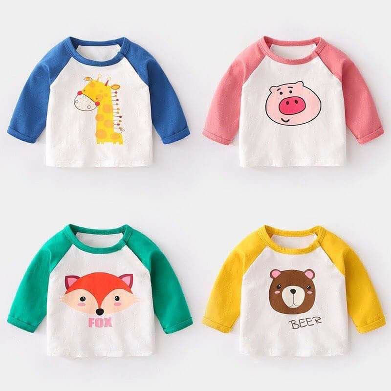 [FREESHIP XTRA] Áo thun dài tay Raglan thu đông hoạ tiết ngộ nghĩnh sành điệu cực hot cho bé trai/bé gái - Sukids Store