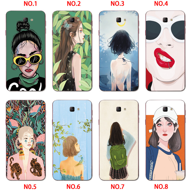 Samsung Galaxy A7 A5 A3 2017/A720 A520 A320 A6S A8S A9 A8 Star INS Cute Cartoon Beautiful girl Soft Silicone TPU Phone Casing Lovely Retro Personality Case Back Cover Couple