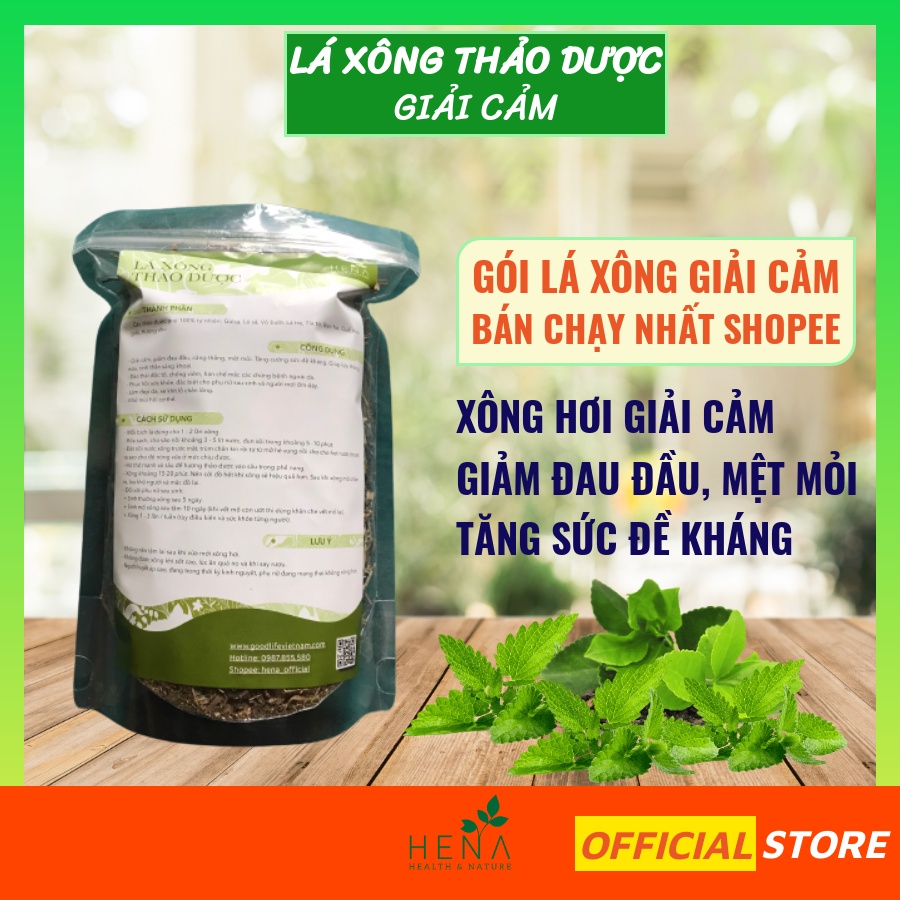 Lá Xông Thảo Dược Hena 150g, Lá xông giải cảm từ thảo mộc tự nhiên, tăng sức đề kháng