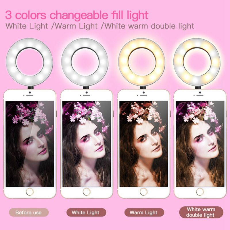 Vòng Đèn LED 24 Bóng Có Giá Đỡ Hỗ Trợ Live Stream / Trang Điểm