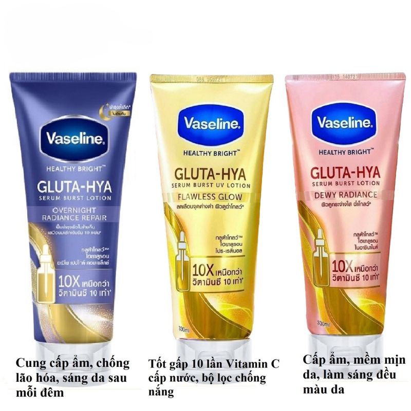 Dưỡng Thể Vaseline Healthy Bright Gluta-Hya Serum Burst 300ml