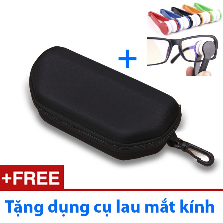 Combo Hộp Đựng mắt Kính Chống Vỡ và Cây lau mắt kính