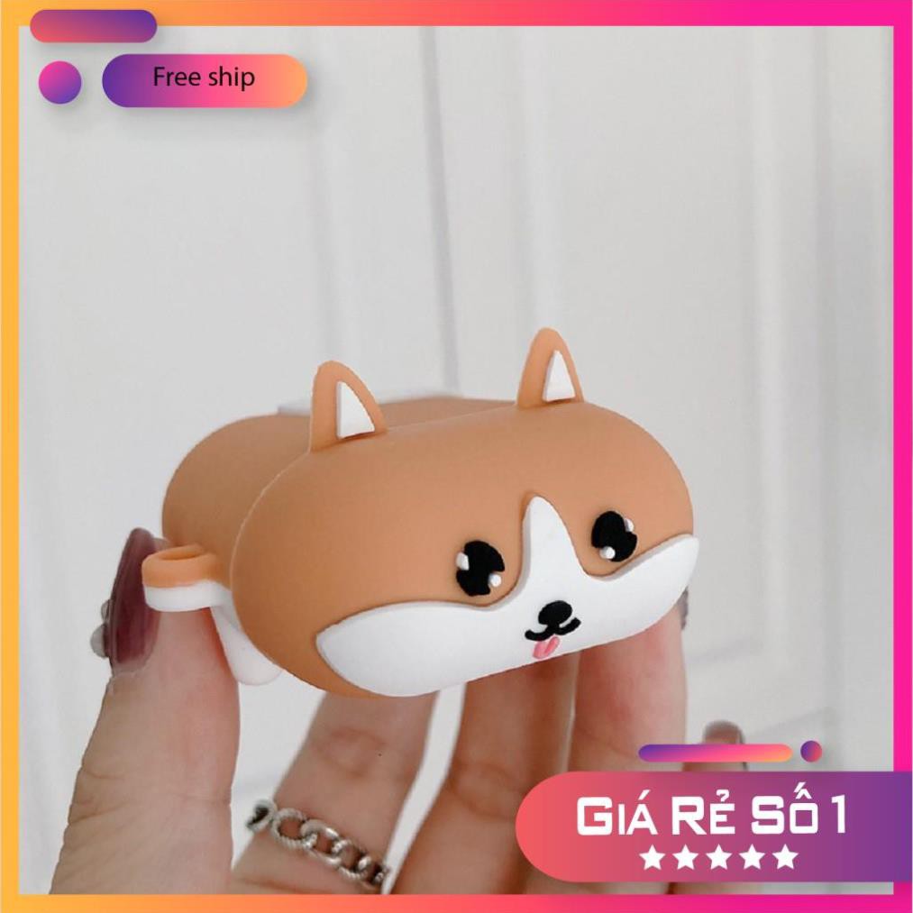 Airpods Case ⚡Freeship ⚡ CUTE CORGI Case Tai Nghe Không Dây Airpods 1/ 2/ i12/ Pro- Châts Case Store