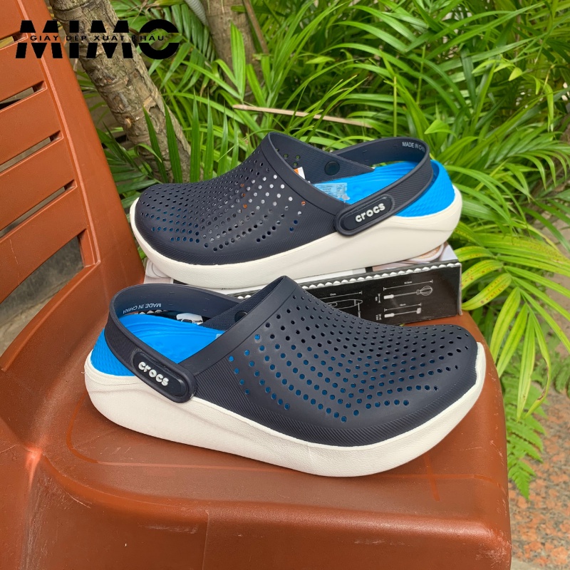 Dép sục Cross Literide navy xanh, sục nhựa đi mưa cực êm mềm nhẹ, thoáng khí cho nam nữ