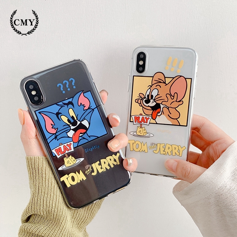 Ốp điện thoại in hoạ tiết hoạt hình Tom/Jerry cho iPhone11 11Pro 11pro Max X XR XS XS MAX 6 7 8 plus SE