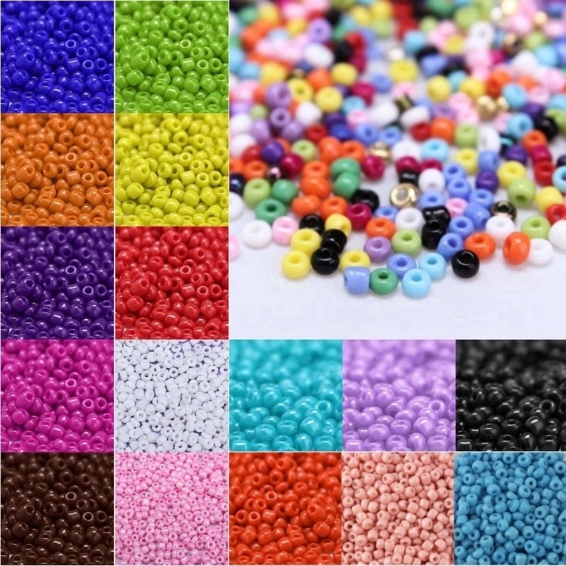 Set 1000 Hạt Thủy Tinh Mini 2mm Nhiều Màu Dùng Làm Trang Sức/ Vòng Tay/ Vòng cổ DIY