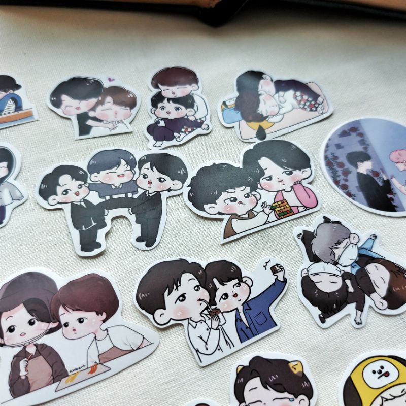 Sticker BTS chibi trang trí sổ tay laptop điện thoại