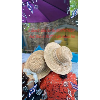 Nón Lục Bình thêu nơ hoa đi biển