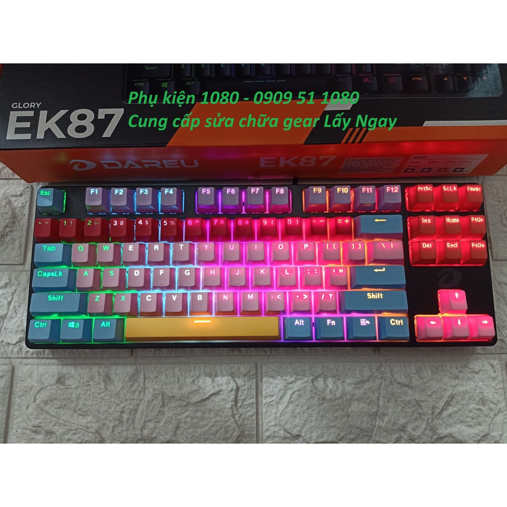 Bàn phím cơ Dareu EK87 keycap nhiều màu