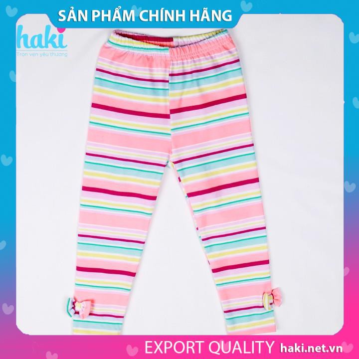 Quần legging bé gái Haki- Kẻ, da báo