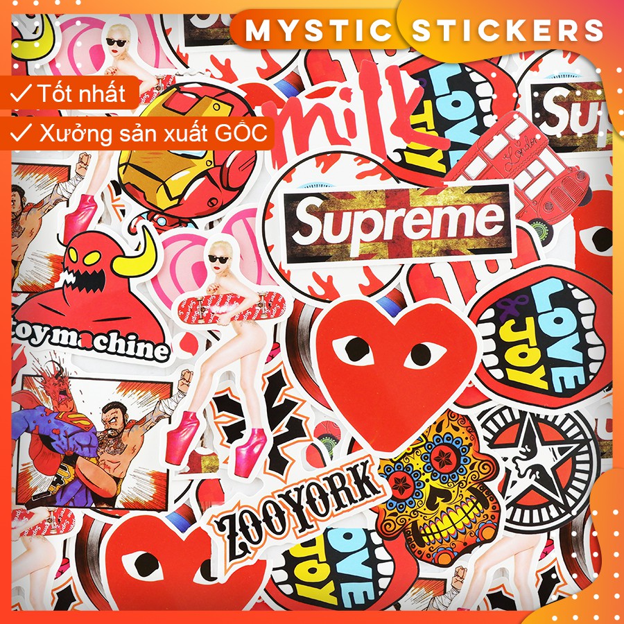 [SET TỔNG HỢP #7] 100 Sticker chống nước trang trí, set mix ,dán xe laptop mũ bảo hiểm vali...