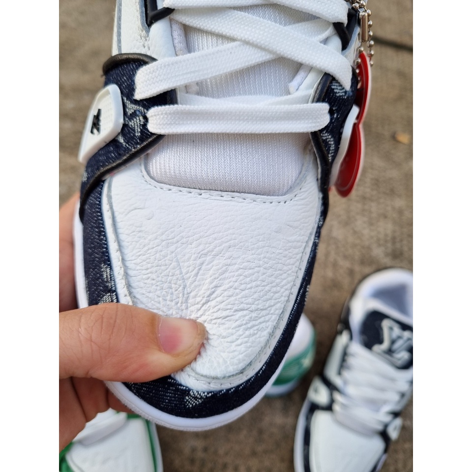 Giày Louis Vuitton LV Trainer Monogram Denim, Giày LV Xanh Lá, Màu Đen Nam Nữ Siêu Chất